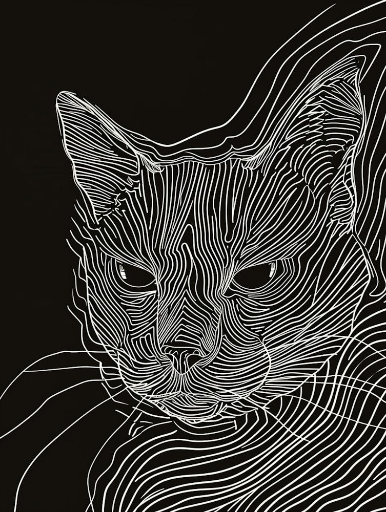 Cheetoh-Katze Minimalistische Illustration 2