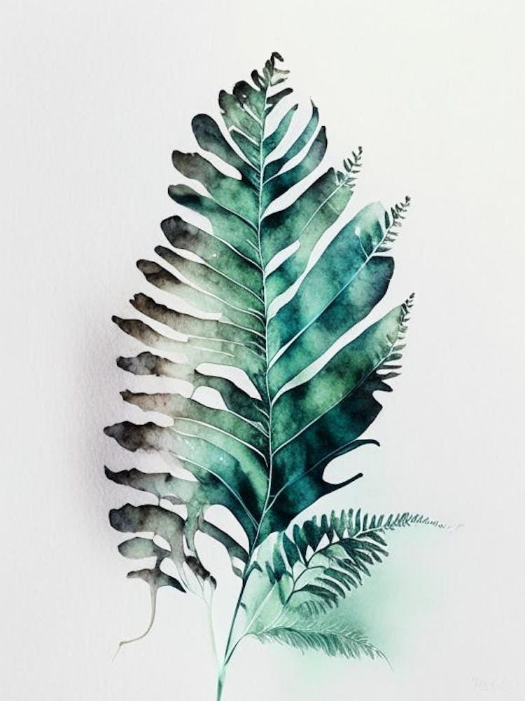 Ghost Fern Watercolour