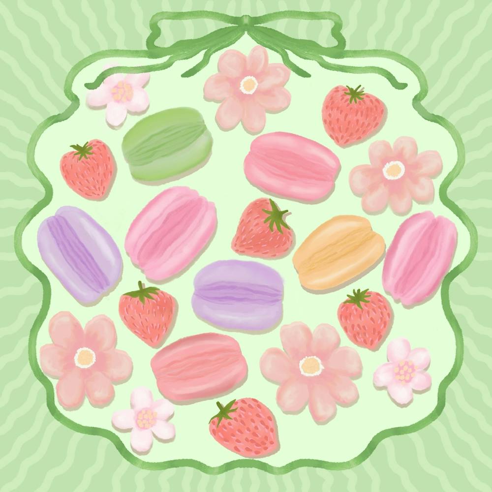 Sweet Macaroons in Mint Green Kitchen Art