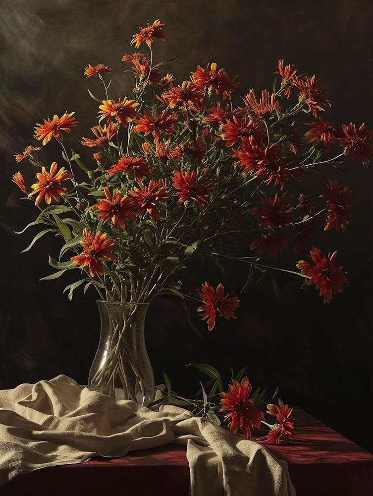 Baroque Floral Still Life Gaillardia 4