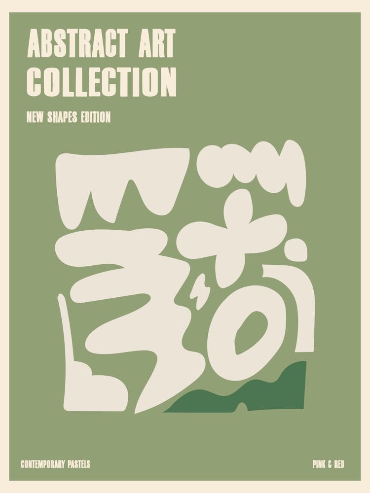 Abstract New Shapes Greens