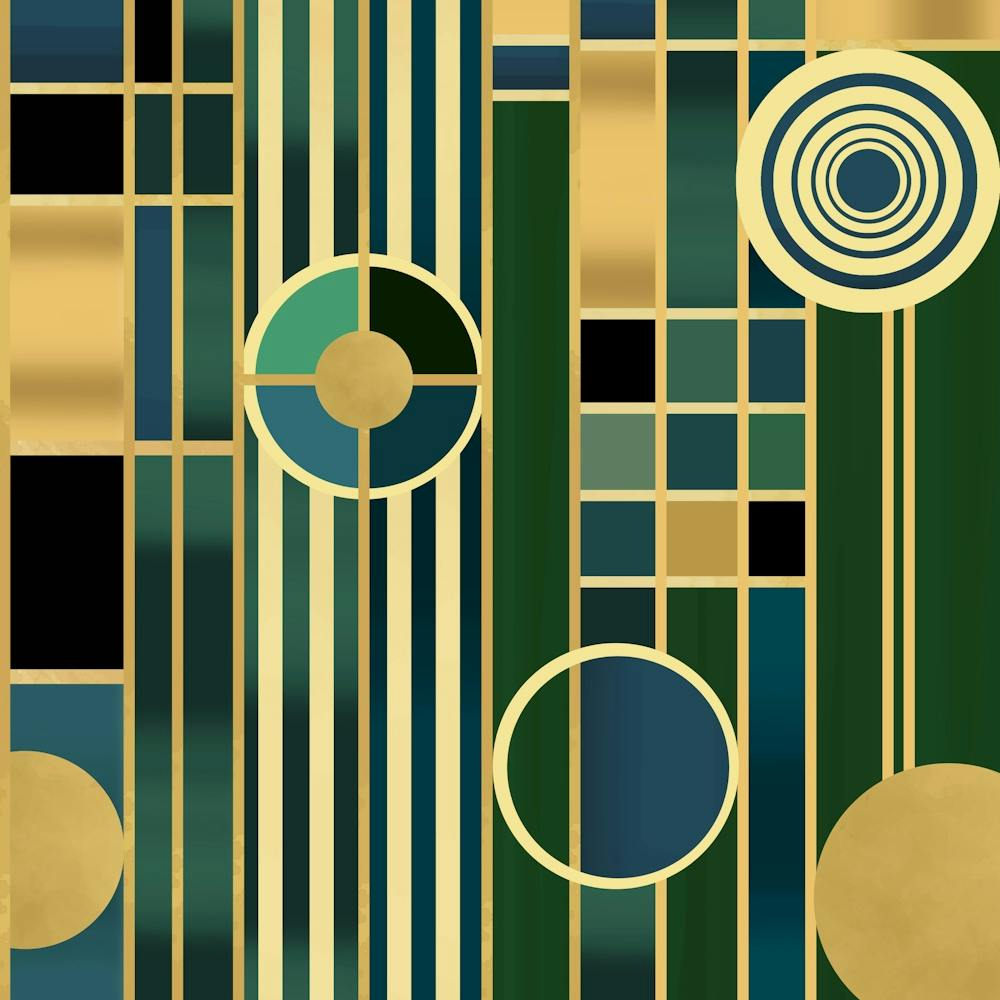 Art Deco in Gold and Green
