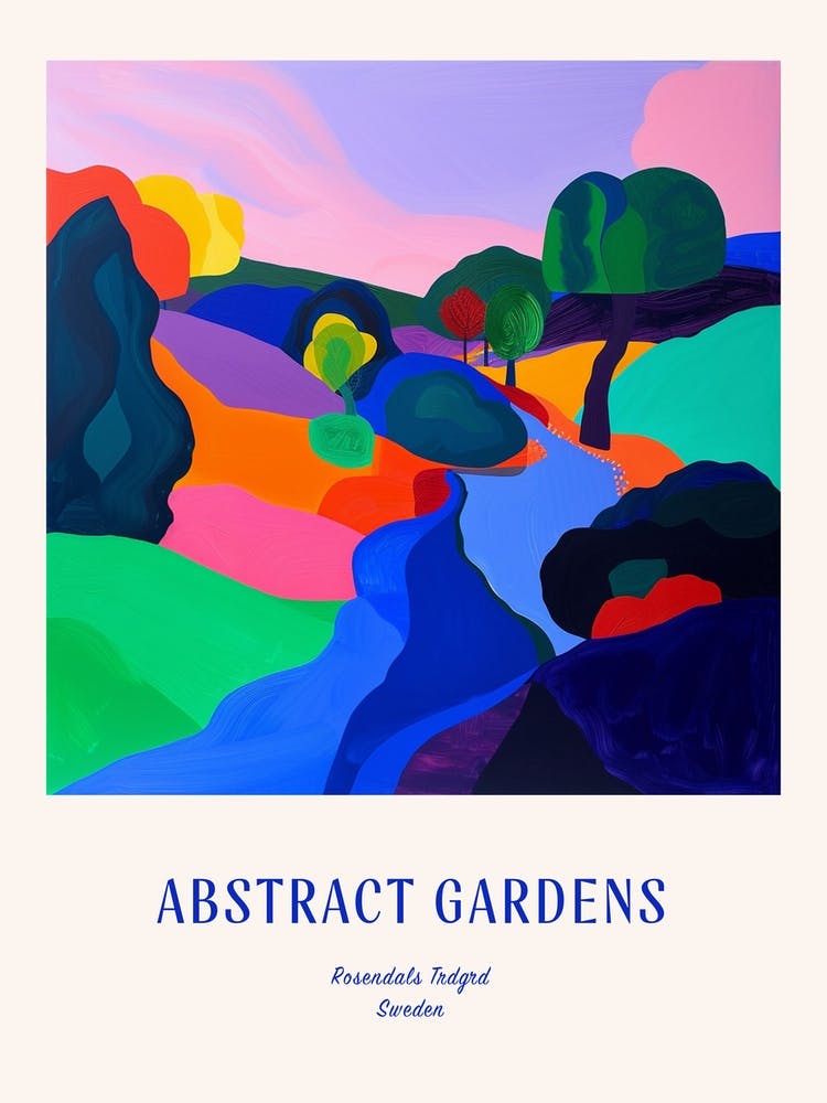 Colourful Gardens Rosendals Trdgrd Sweden 4 Blue Poster