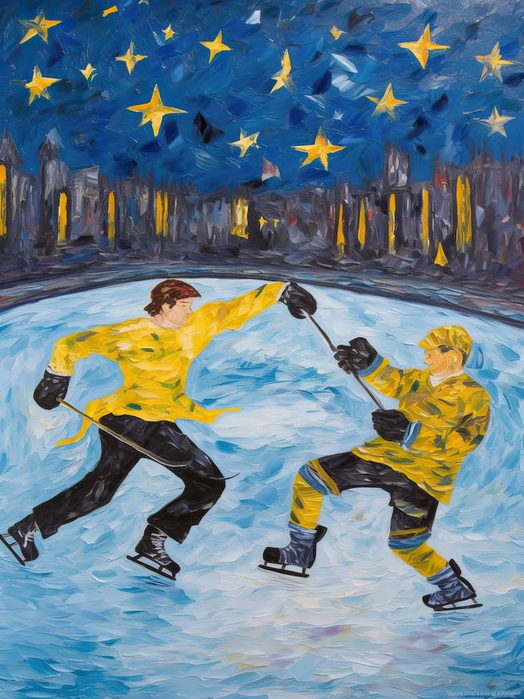 Figure Skating In The Style Of Van Gogh 3