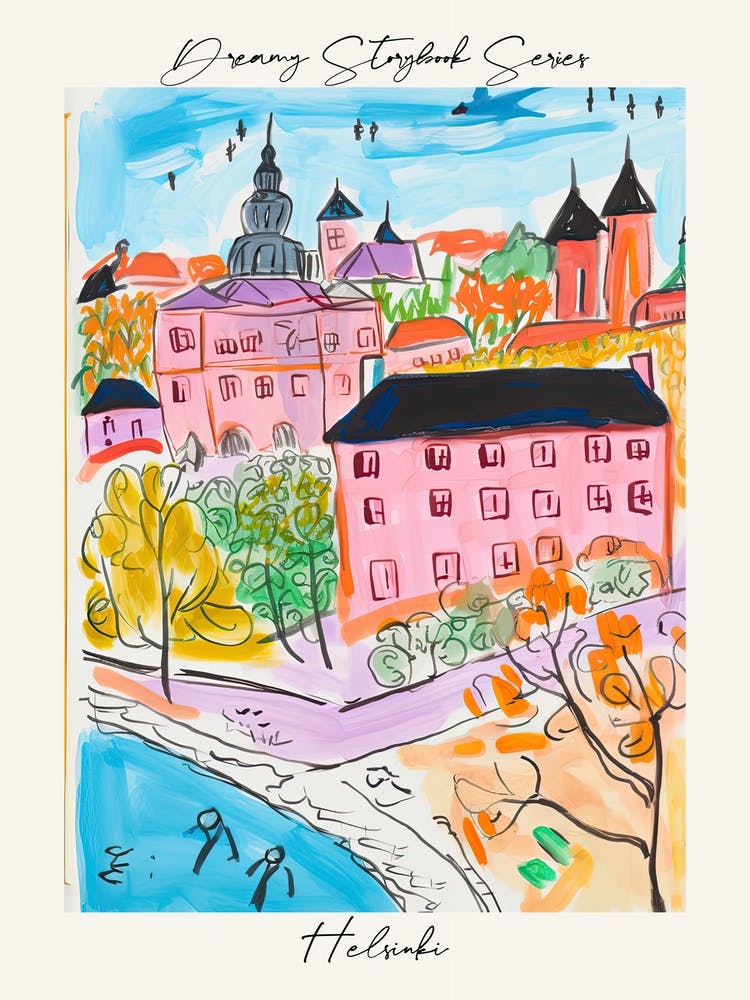 Poster Of Helsinki, Dreamy Storybook Illustration 4