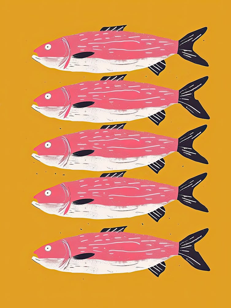 Crimson Fins Fish Poster