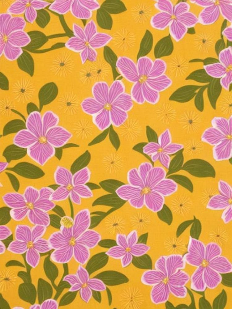 Orchid Floral Print Warm Tones 2 Flower