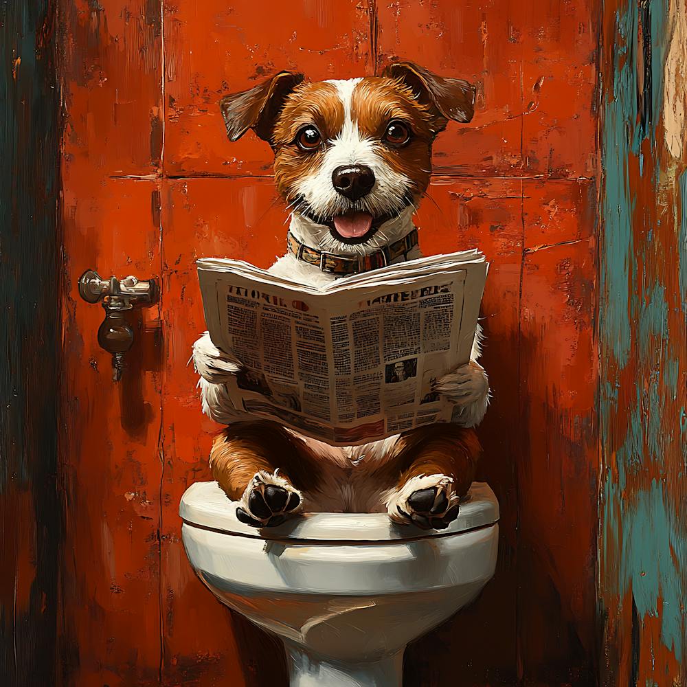 Dog Reading Newspaper 4