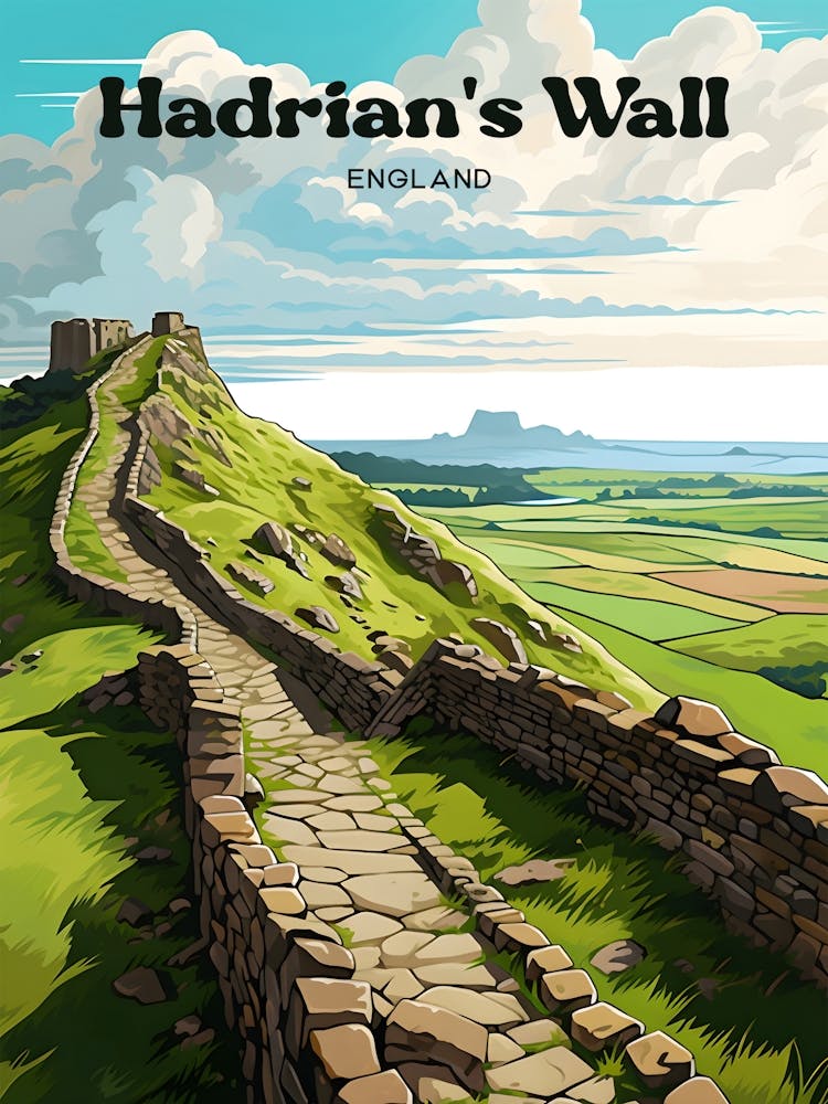 Hadrianswall England Wahrzeichen Moderne Reisekunst