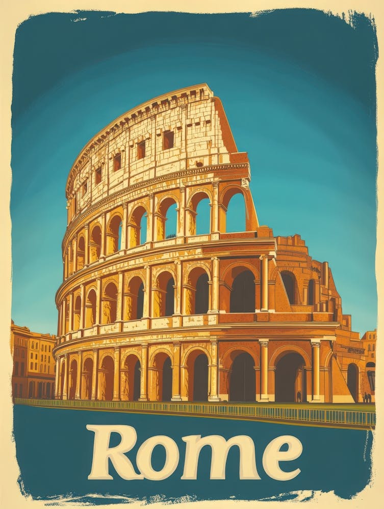 Aihrgdesign Ein Vintage-Reiseposter von Rom 1