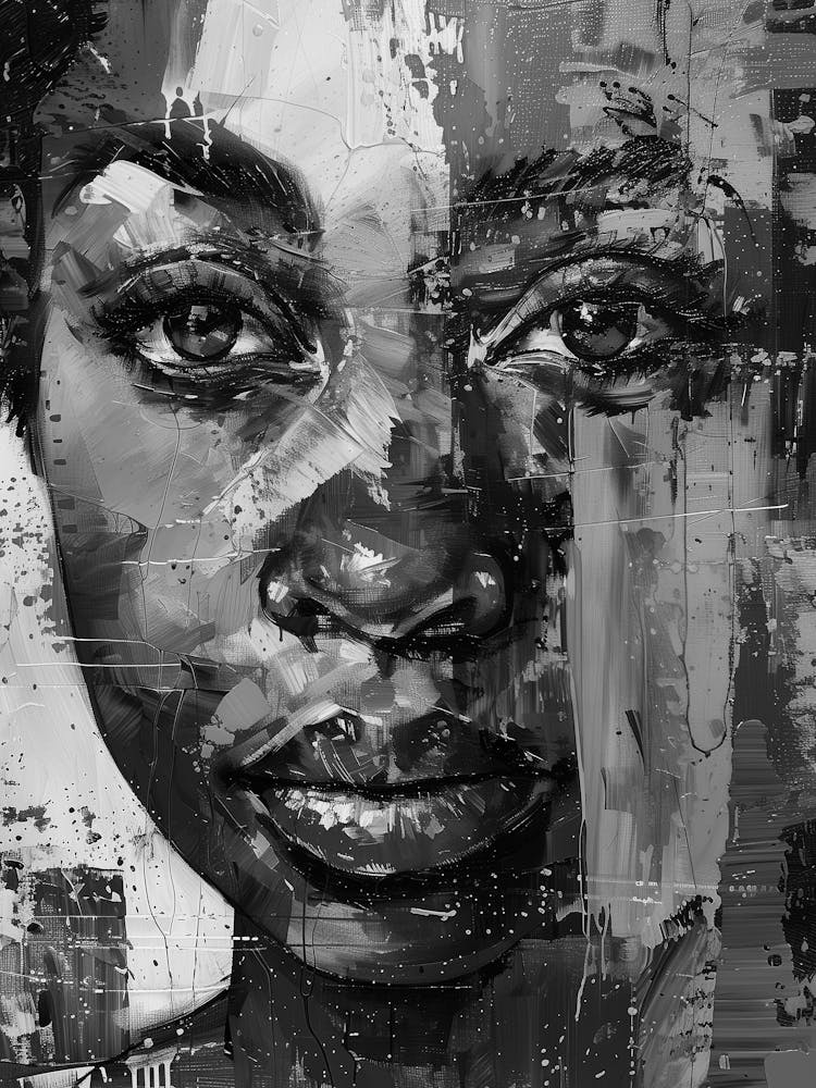 Black And White Portrait Of A Woman 1