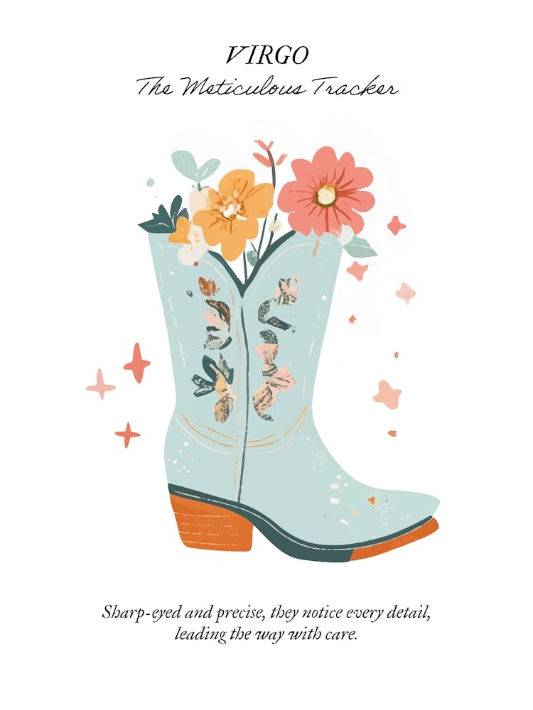 Virgo Cowboy Boots Zodiac Preppy Western Cowgirl