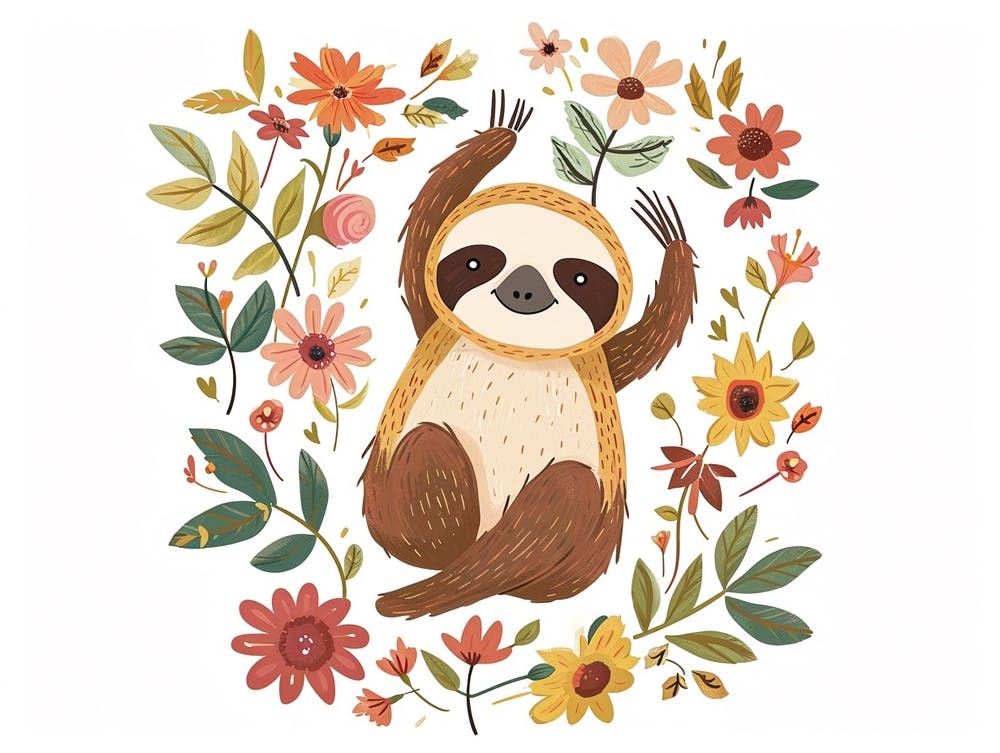 Little Floral Sloth 3
