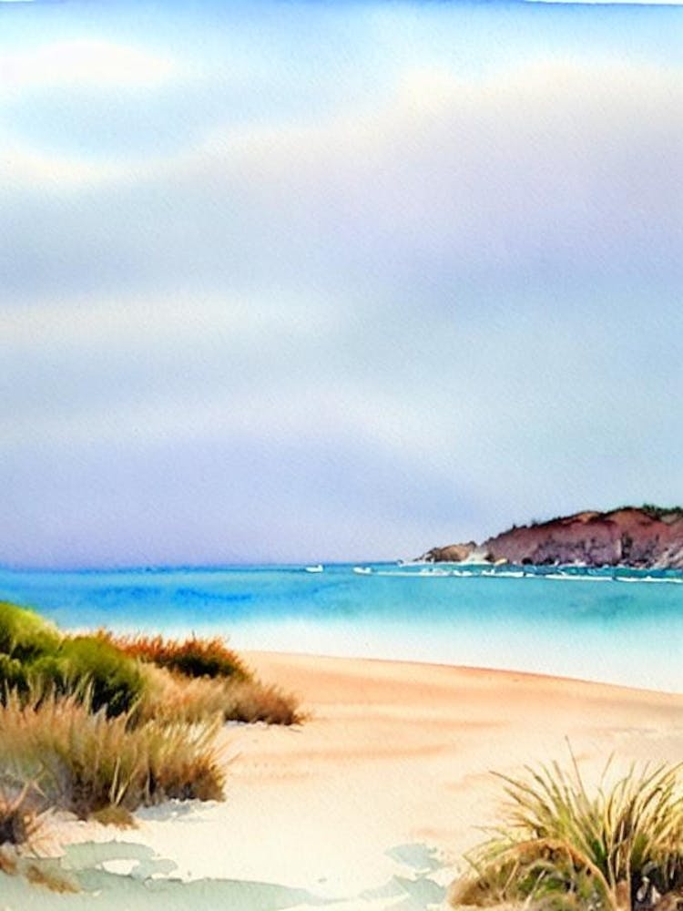 Sunset Beach, California Watercolour