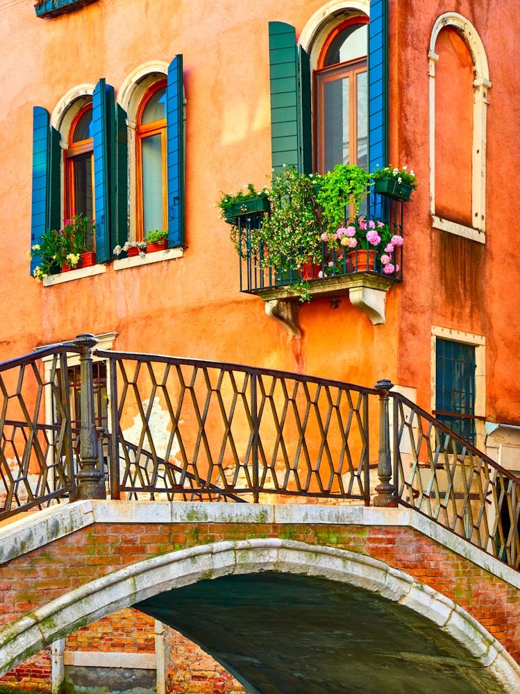 Old Small Bridge in Venice, Italy