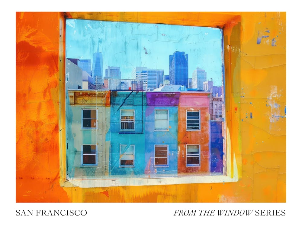 San Francisco From The Window Series Poster Painting 4