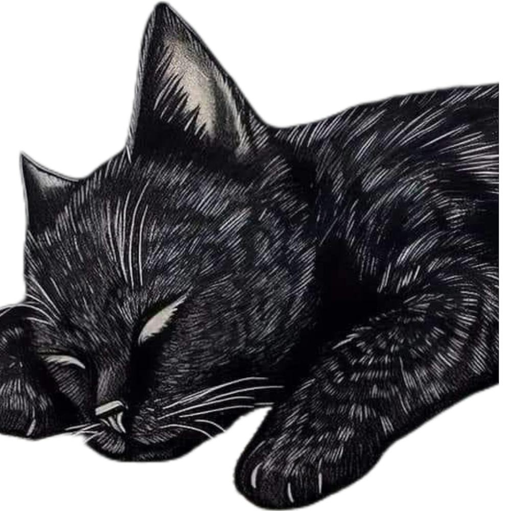 Black Cat Sleeping
