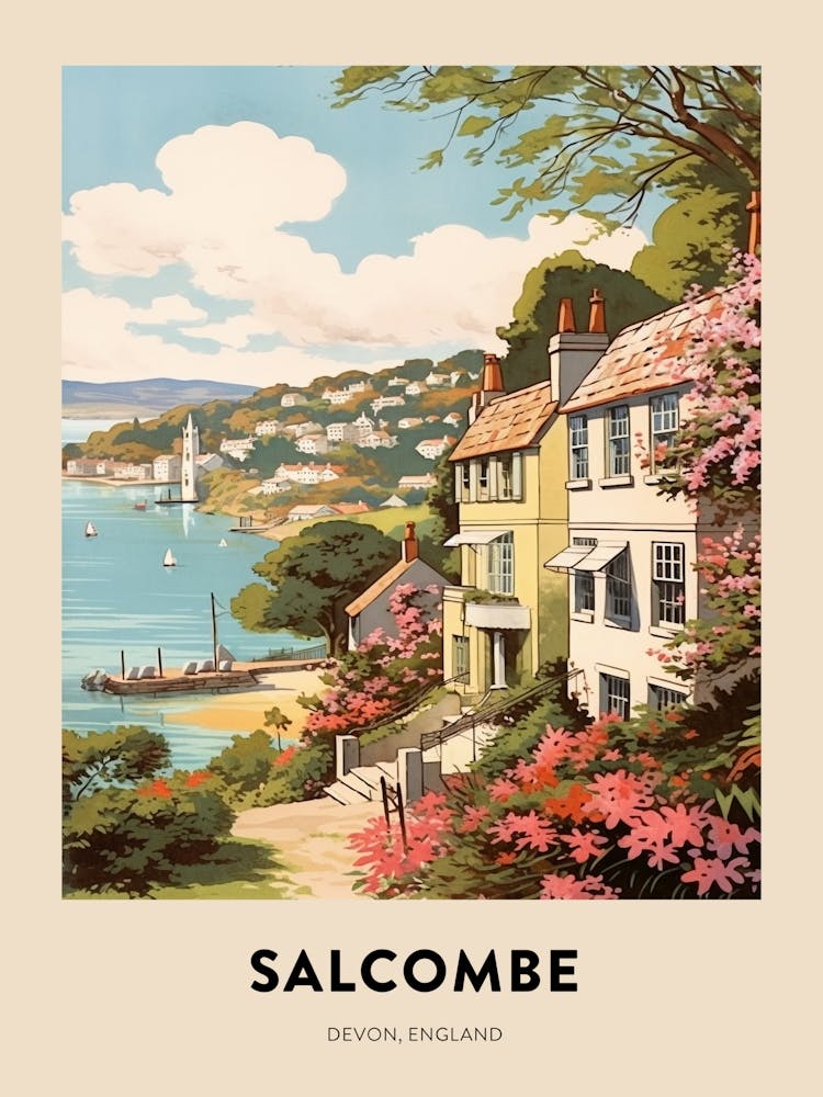 Devon Vintage Travel Poster Salcombe 2