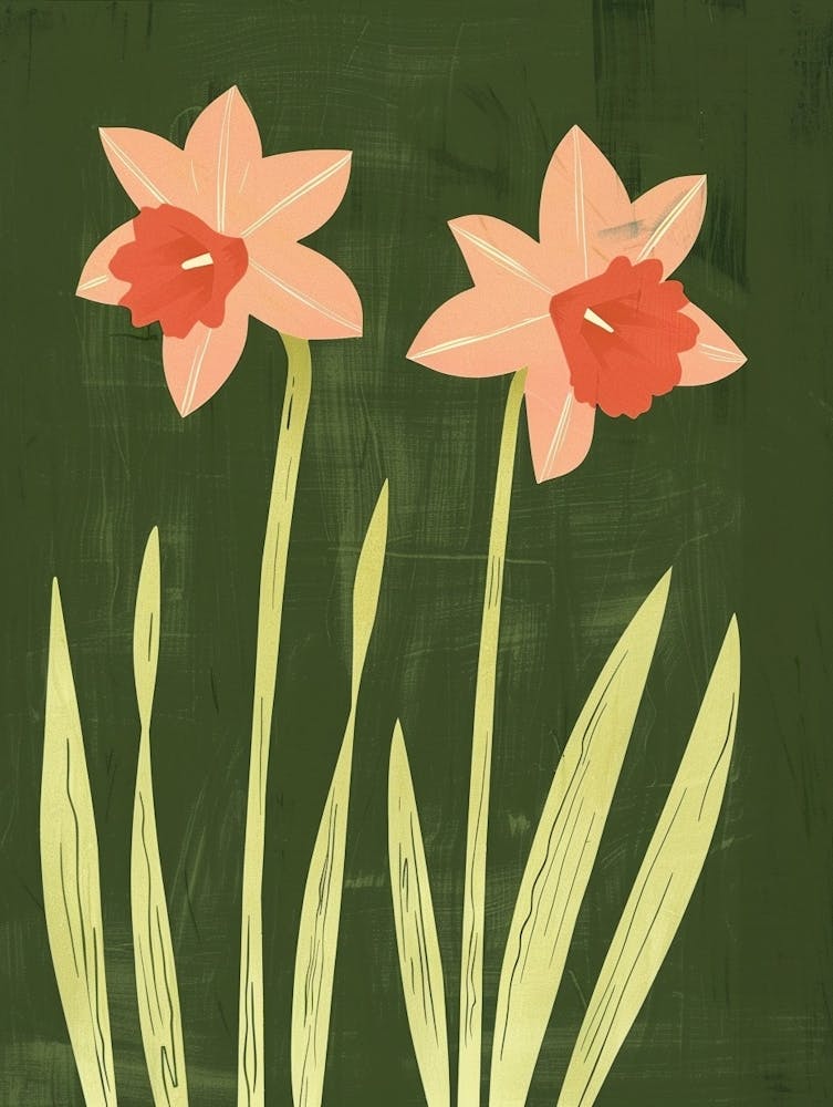 Pink & Green Daffodil 3