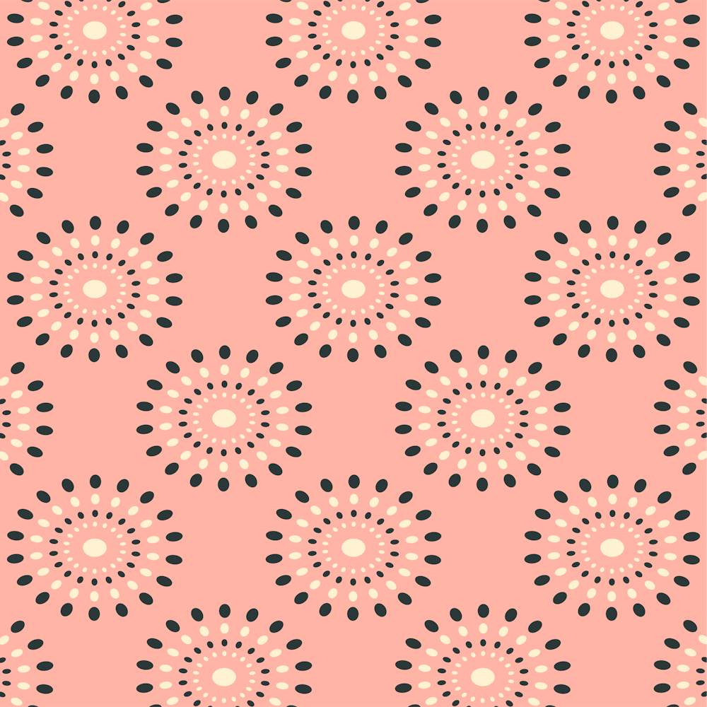 SPLASH Mid-Century Modern Retro Abstract Dot Geometric in Vintage Black White on Pink