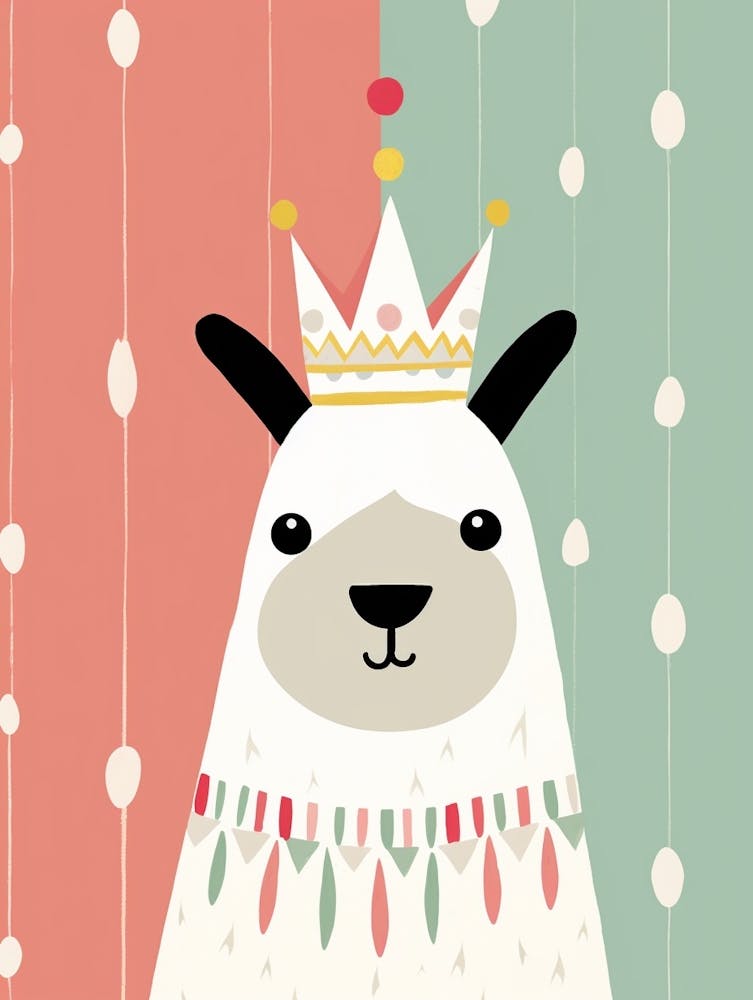 Little Llama 2 Wearing A Crown