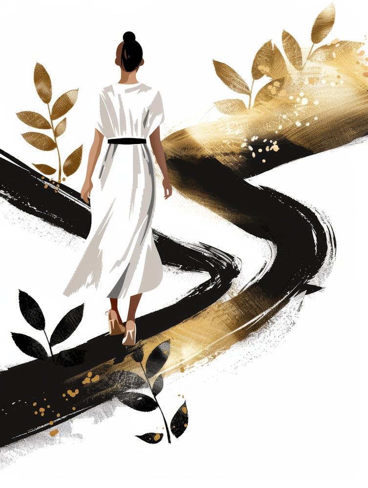 Woman Walking Down The Road