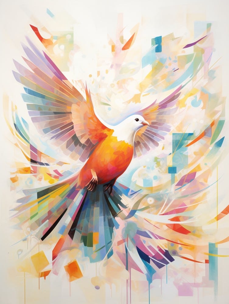 Bird Painting Collage Dove 1