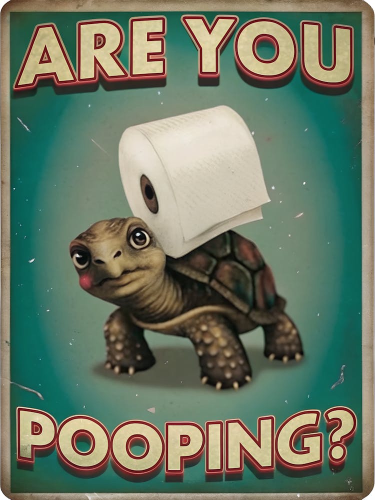 A Cute Baby Turtle Are You Pooping?