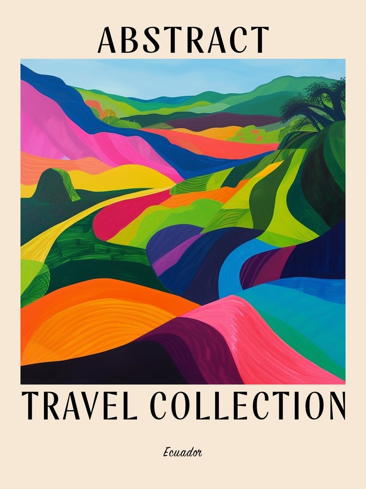 Abstract Travel Collection Poster Ecuador
