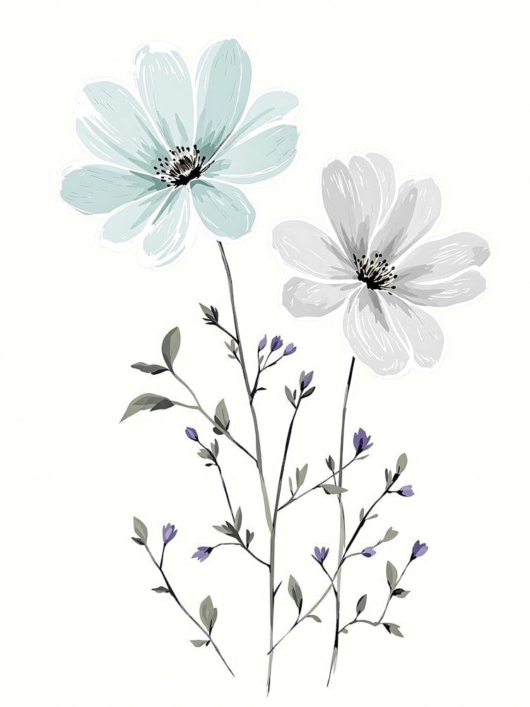 Soft Pastel Wildflowers in Bloom