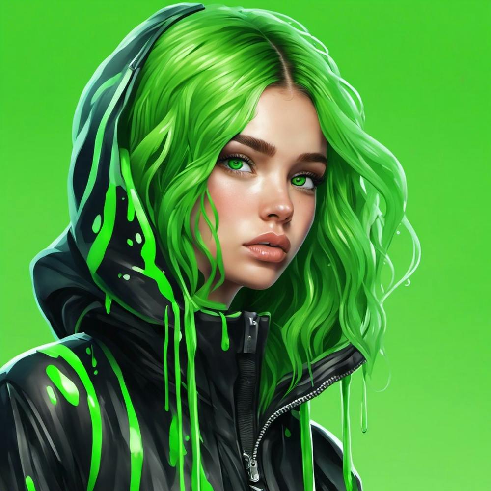 Girl With Green slime Hair
