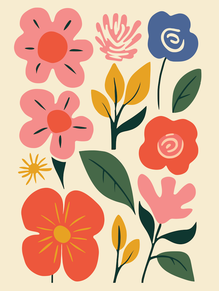 Flowers On A White Background 4