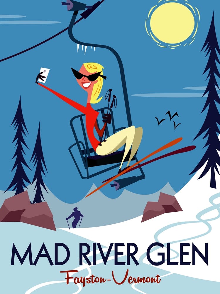 Mad River Glen Vermont Affiche de Ski