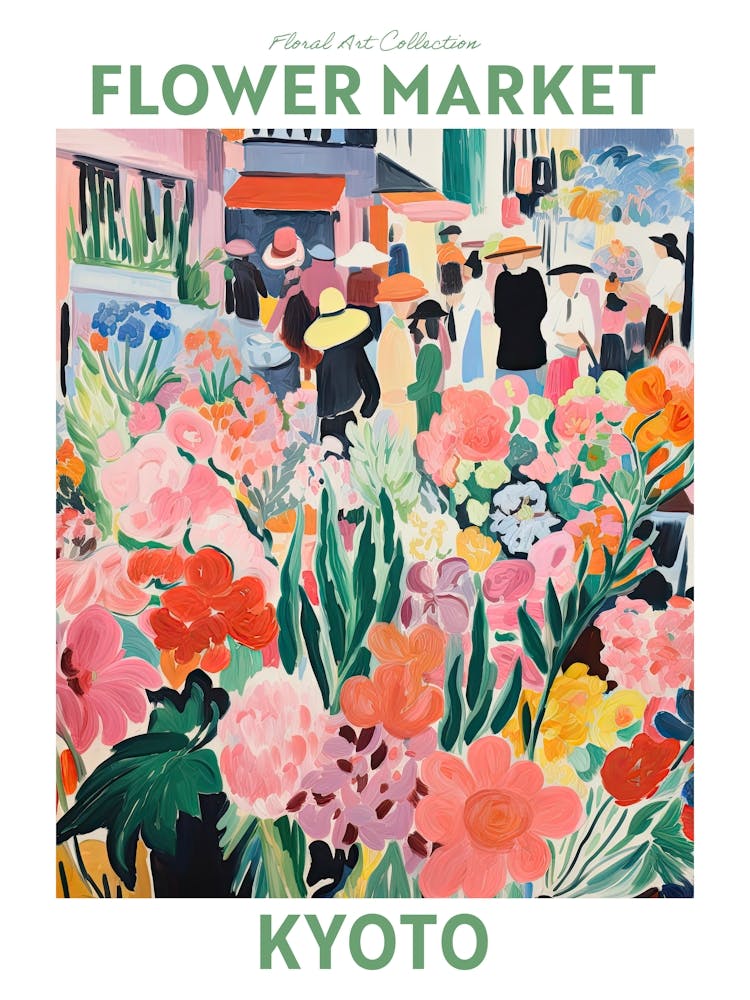 Kyoto Japan Flower Market Floral Travel Print Plant Art Modern Style