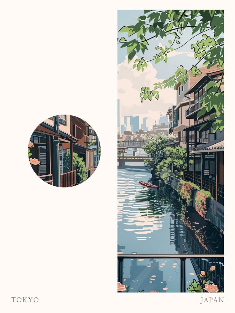 Tokyo Japan 8 Cut Out Travel Poster