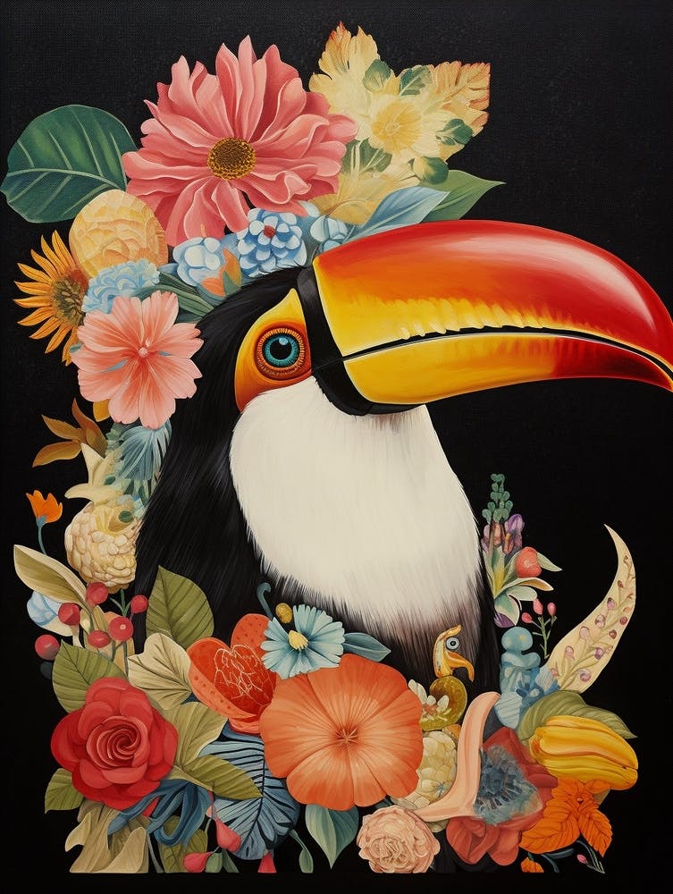 Bird With A Flower Crown Toucan 1