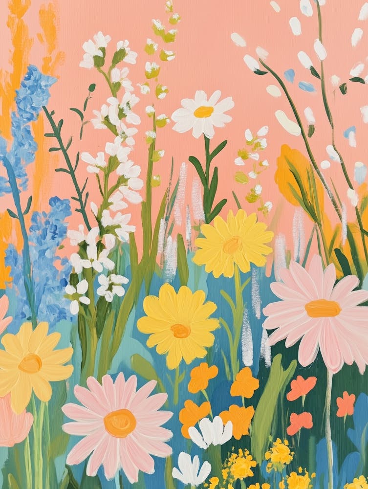 Wild Flowers Gouache Painting