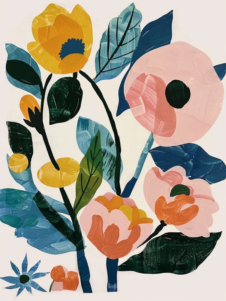 Painted Florals Rose 3
