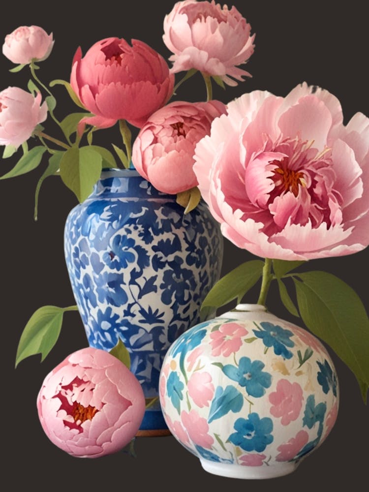 Peonies In Vases
