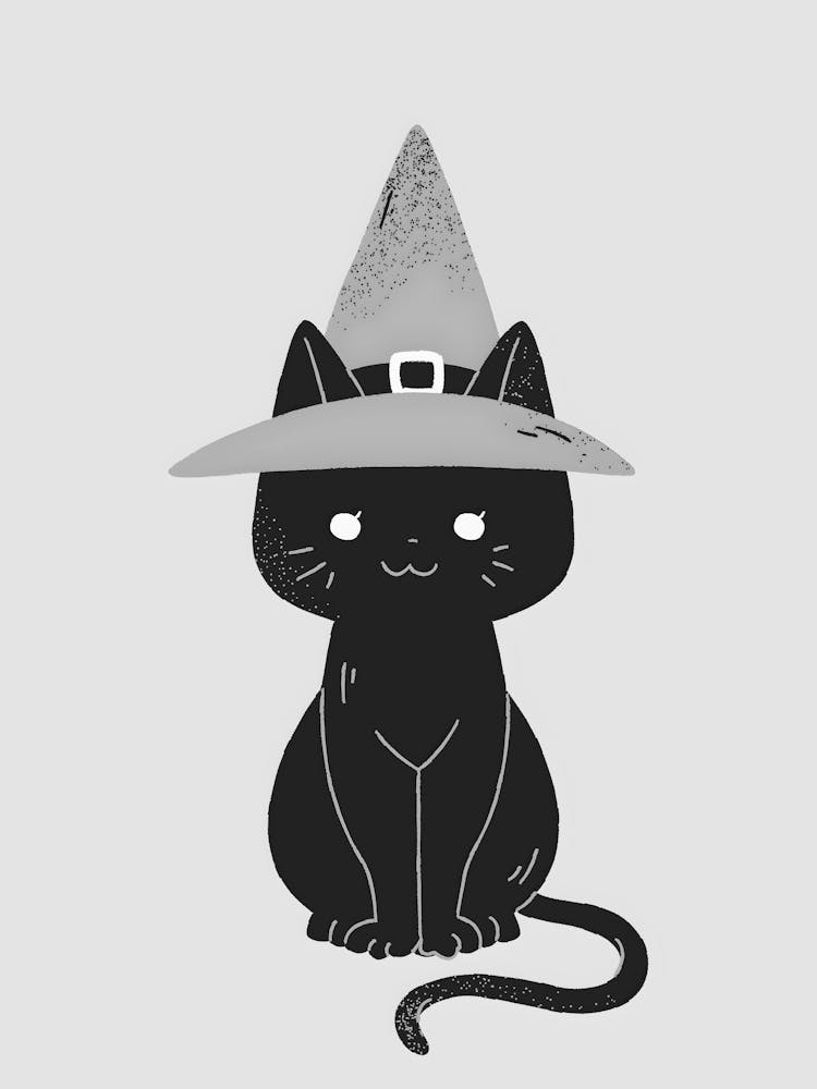 Black Cat In Witch Hat 9