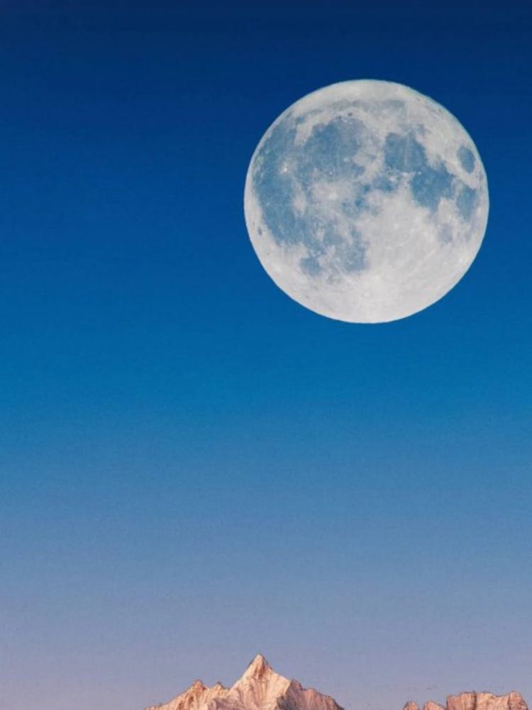 Full Moon Over Mountains