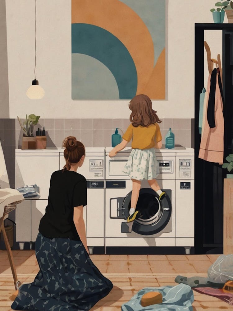 Girl And A Washing Machine