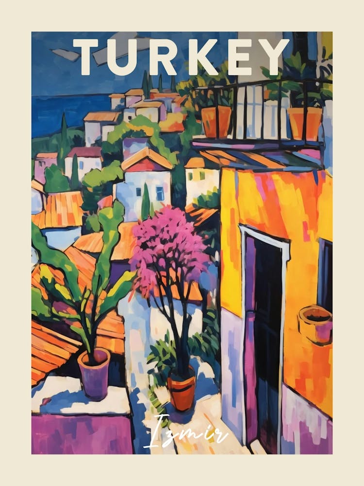 Izmir Turkey 4 Fauvistisches Gemälde Reiseposter