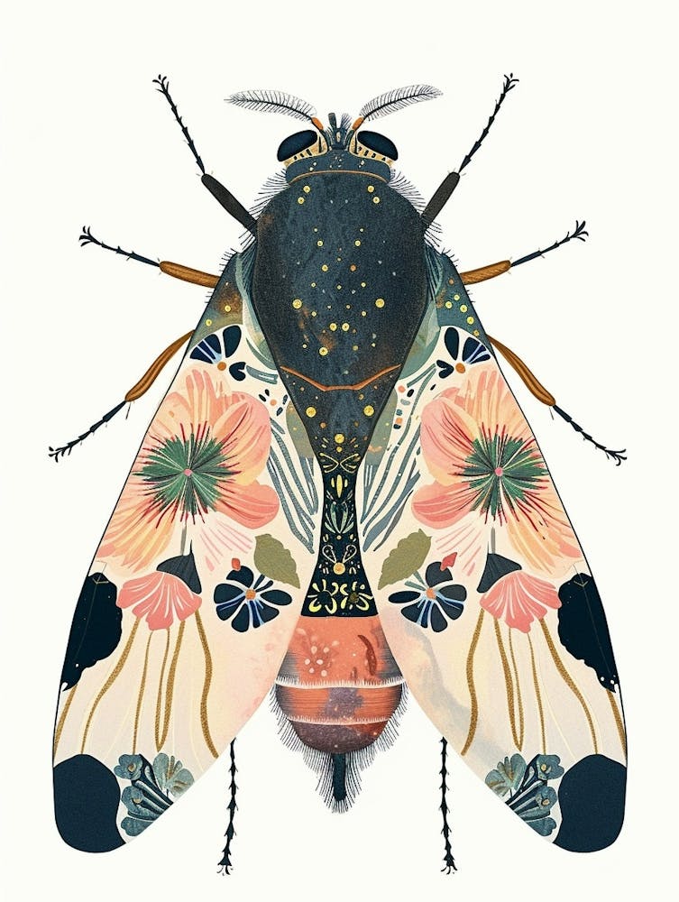 Colourful Insect Illustration Fly 16