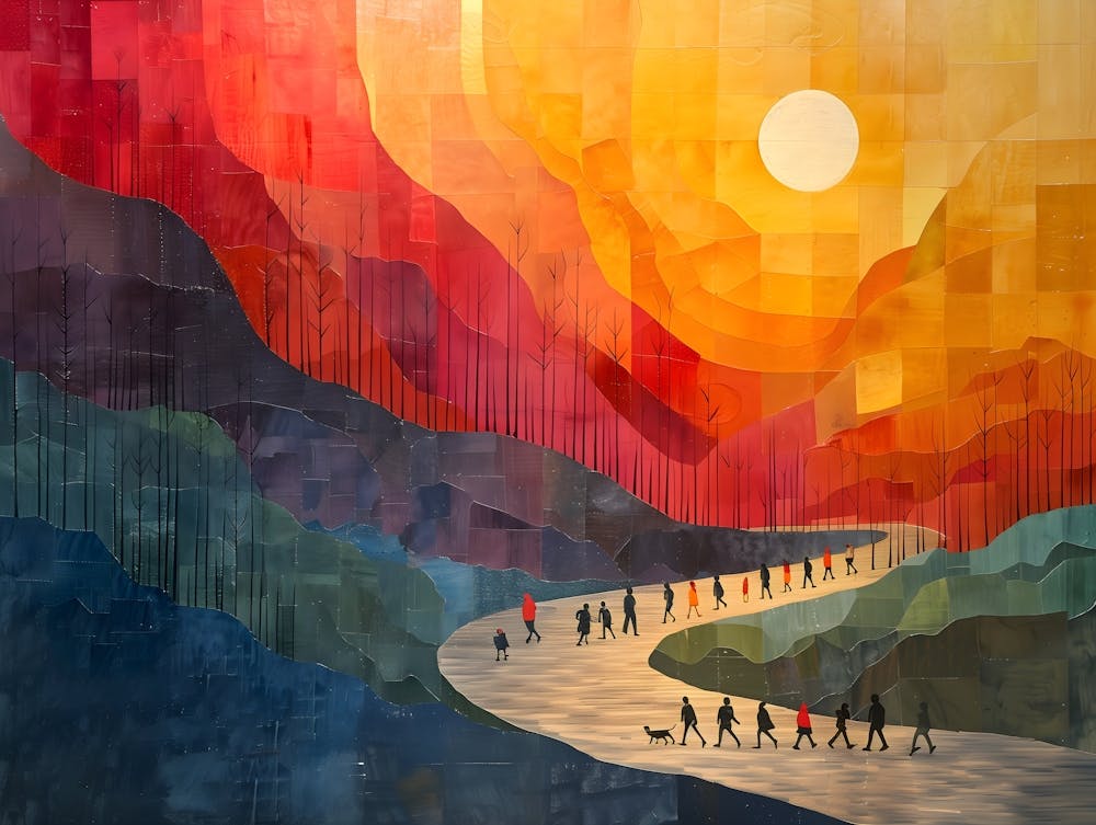 Sunset Walk, Cubism