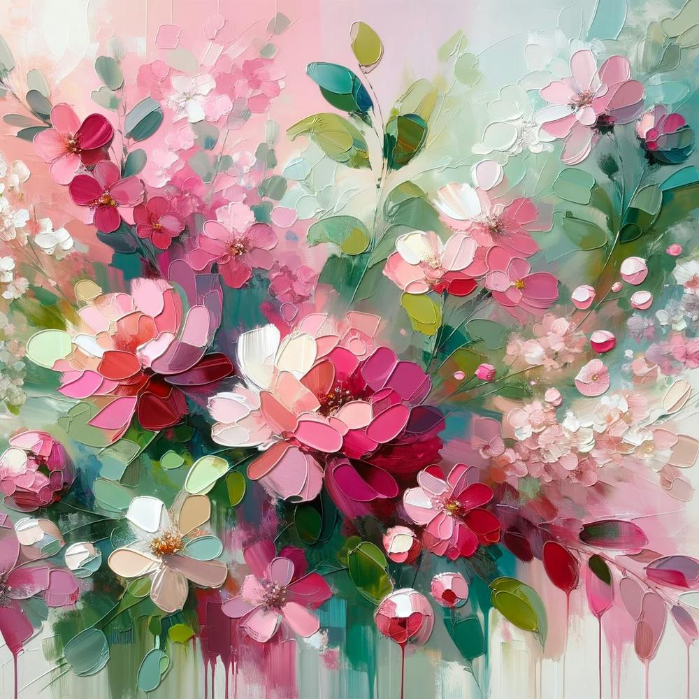 Pink Flowers Abstract