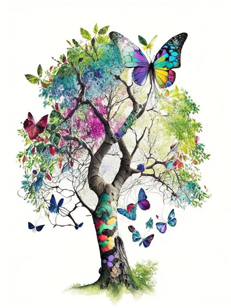 Butterfly In Tree Decoupage 2