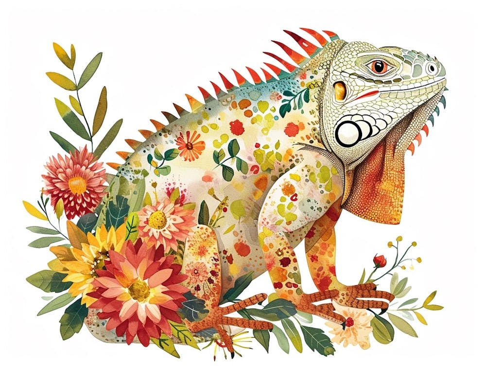 Petite Iguane Florale 2