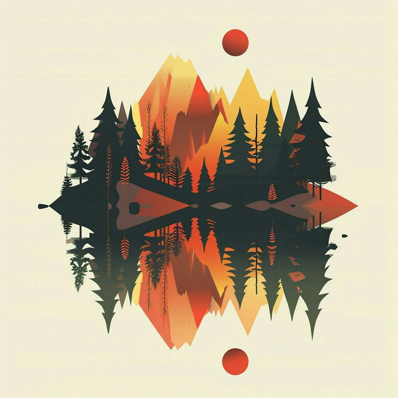Nature Rocky Mountains Flat Design Minimal Illustration