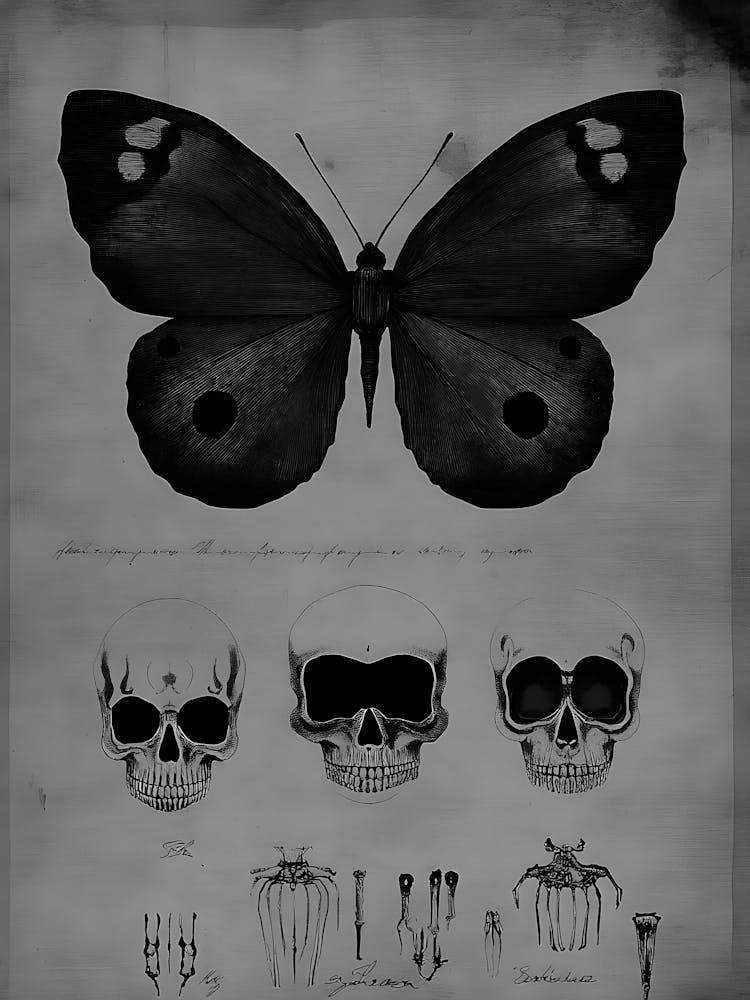Skulls And Butterflies